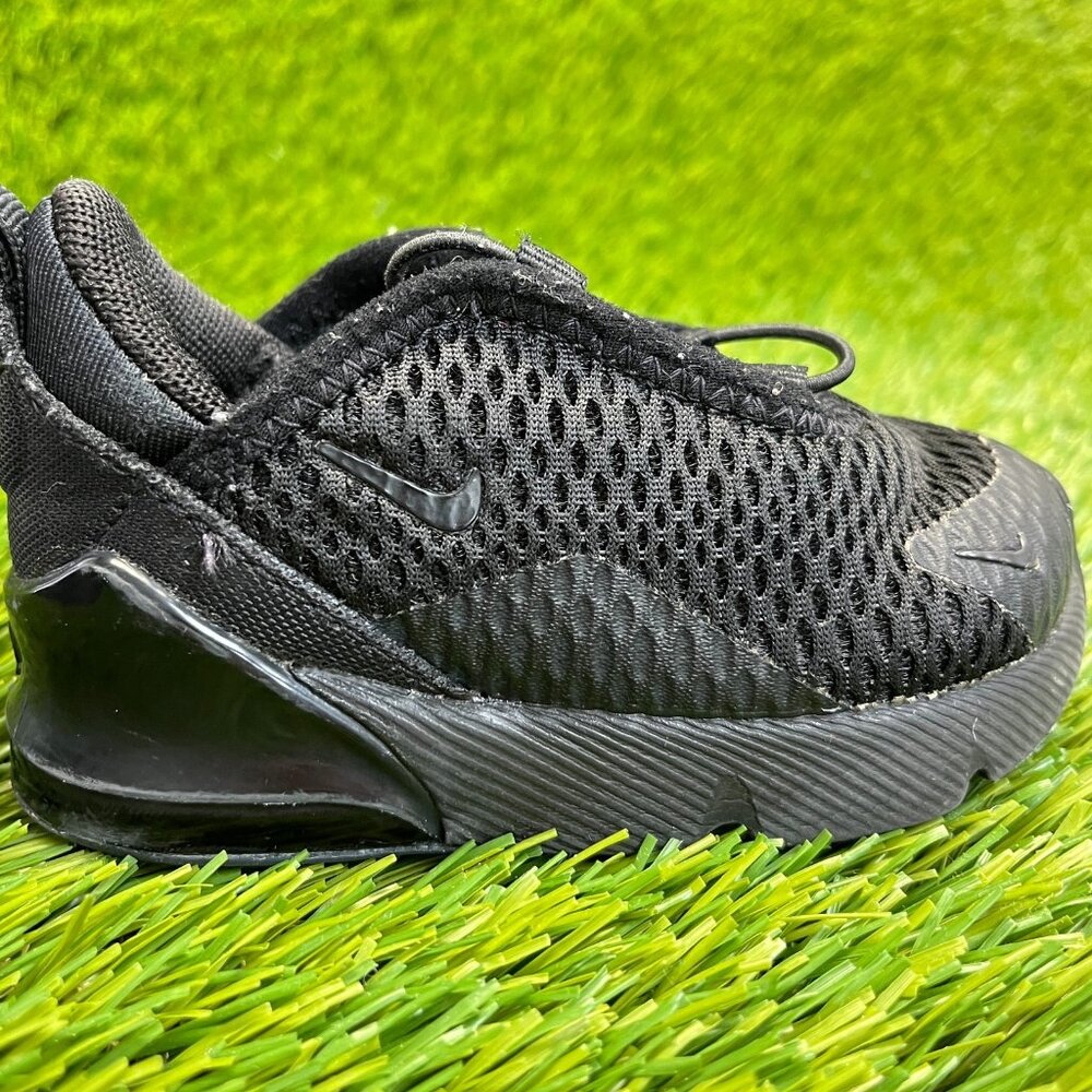 Nike Air Max 270 Toddler Size‎ 4C Triple Black Athletic Running Shoes Sneakers